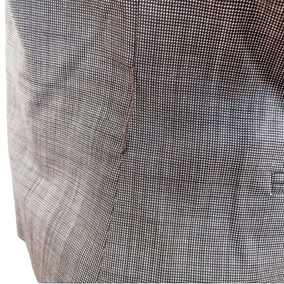 Max Mara Brown Patterned Wool Silk Asymetrical Button-Front Jacket Size 4 - Picture 4 of 9